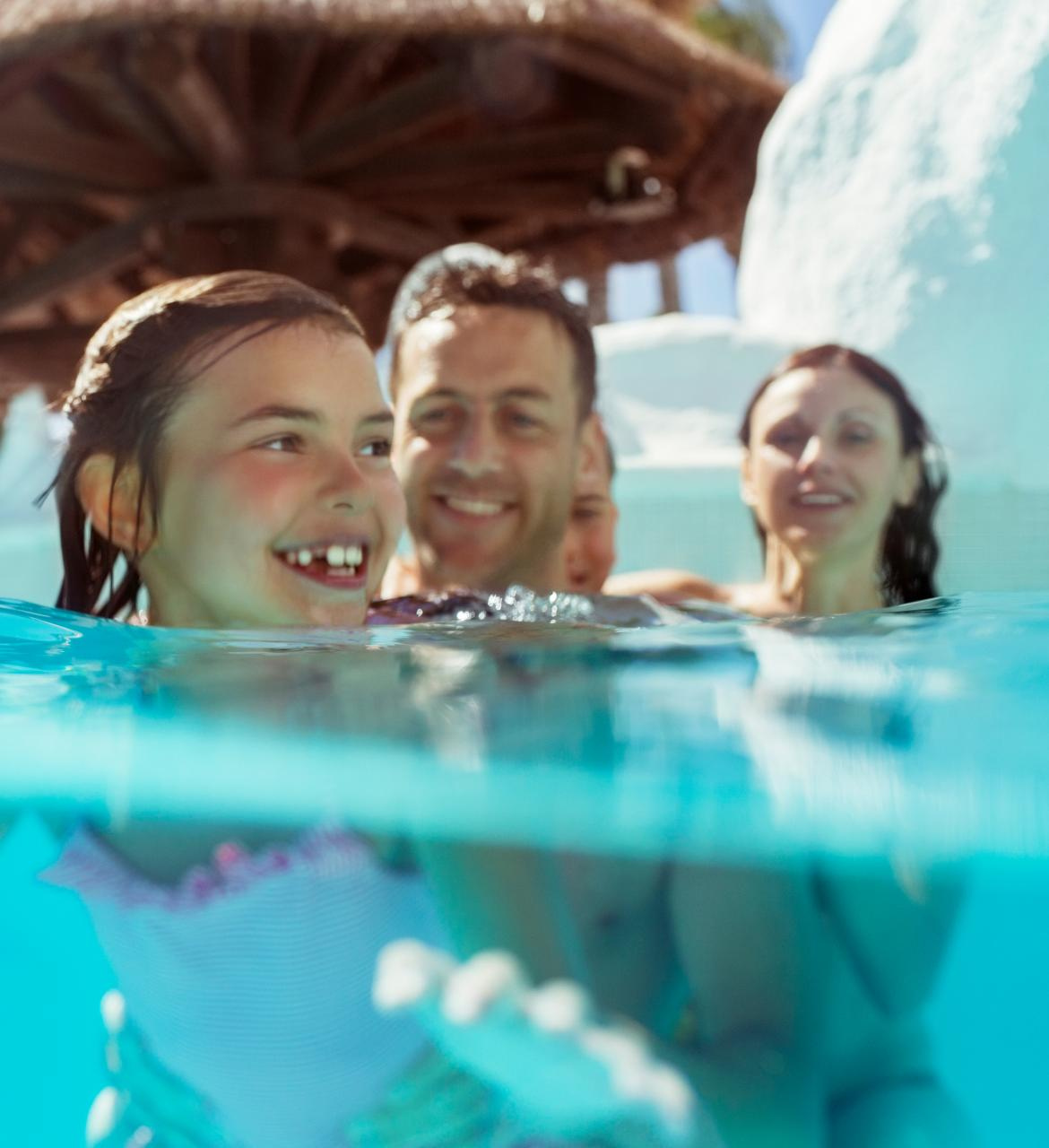 Happy Family in Pool